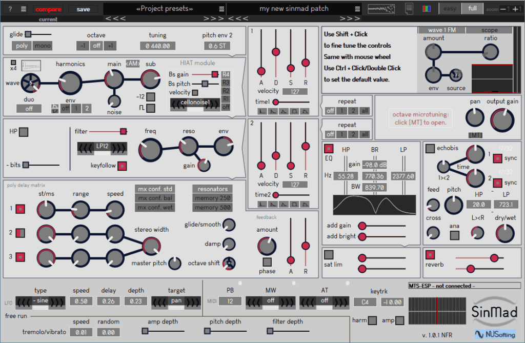 Sinmad : VA+PM Synthesizer
